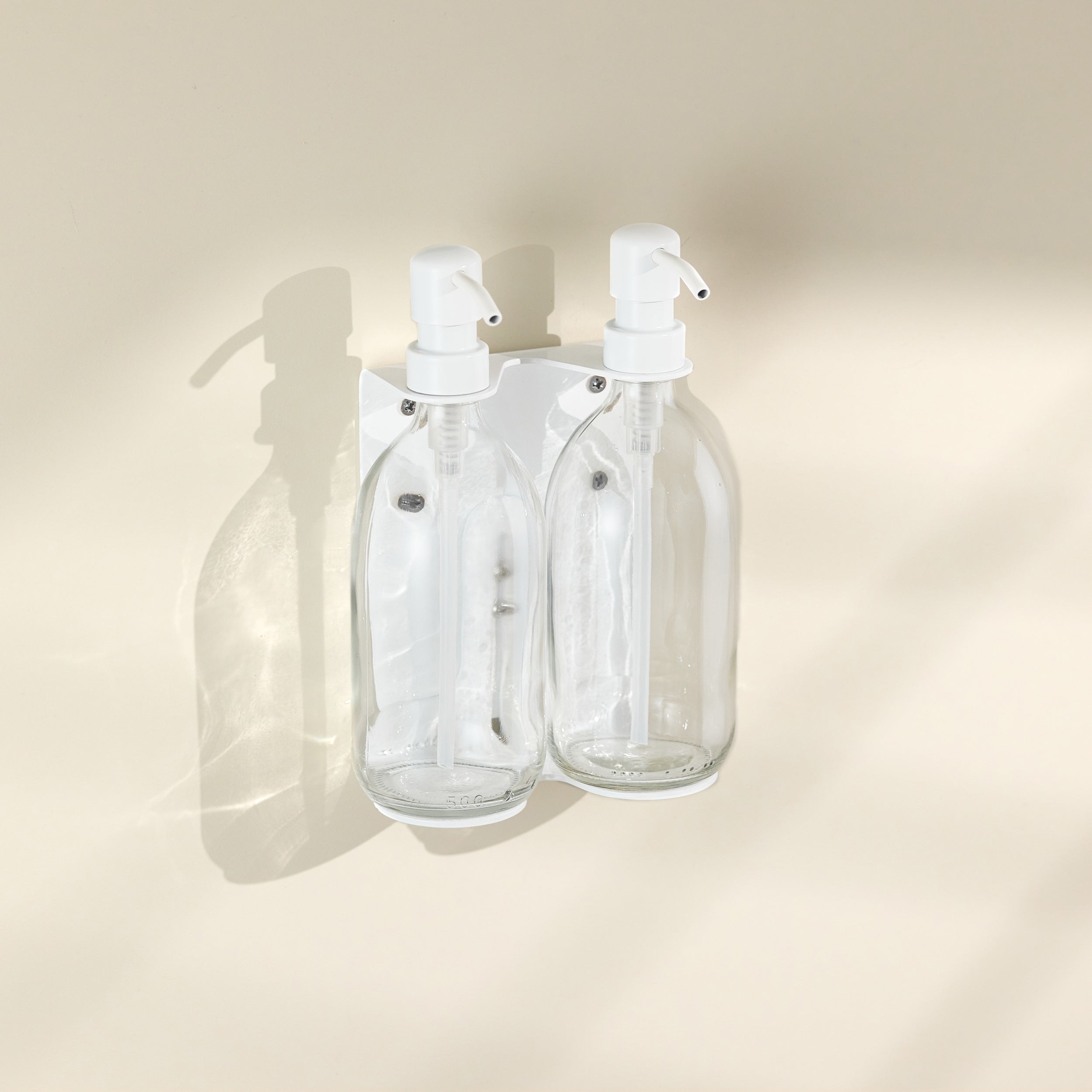 White Double Wall Mounted Soap Dispenser