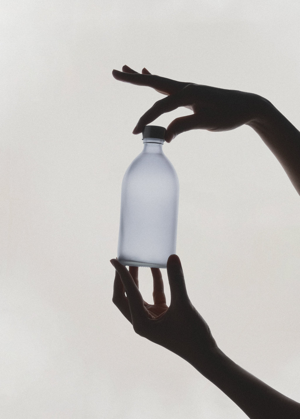 Frosted Grey Bottle and Metal Cap