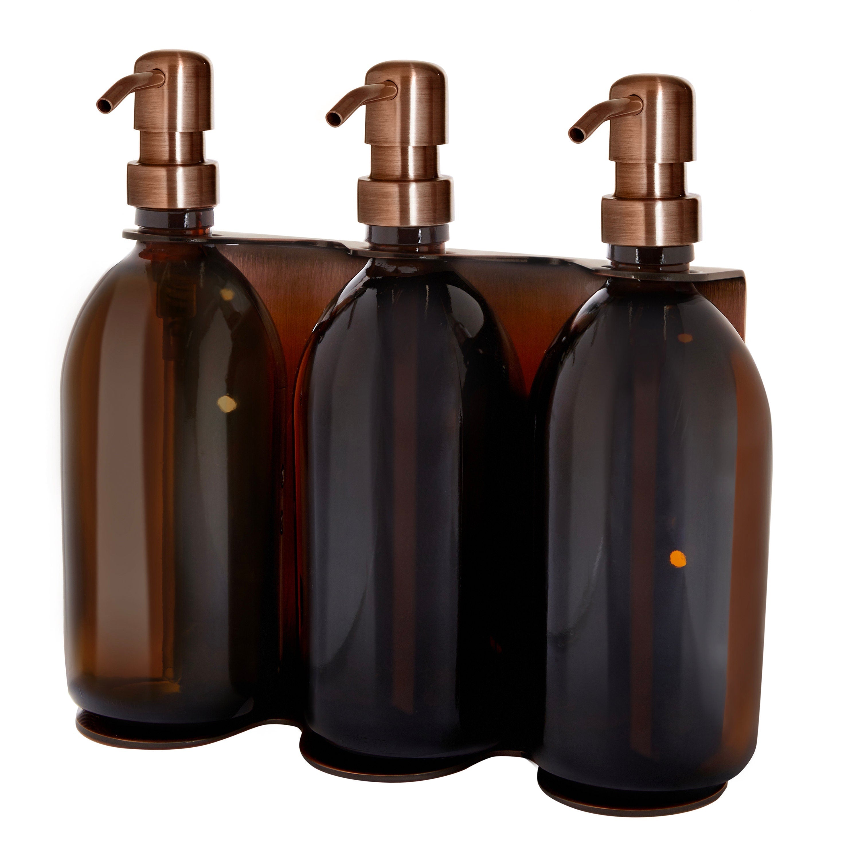 Copper Triple Wall Mounted Soap Dispenser