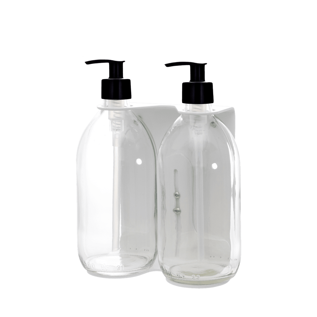White Double Wall Mounted Soap Dispenser